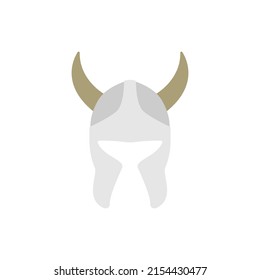 Viking Helmet Flat Illustration. Clean-Design-Element auf einfarbigem Hintergrund