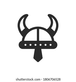 viking helmet Flat solid Halloween Icon