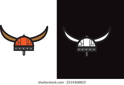 Viking helmet graphic vector illustration