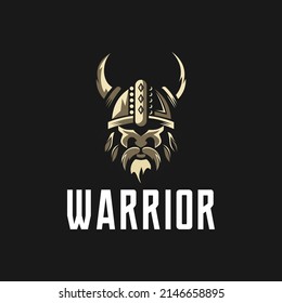 Viking Helmet Head Face Warrior Logo design