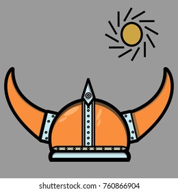 Viking helmet with highlights for cartoons, animations, pictures, icons