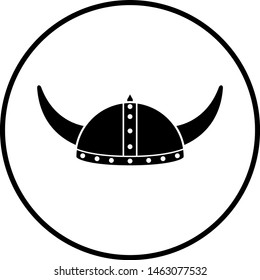 viking helmet with horns symbol
