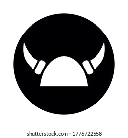 Viking helmet with horns. Vector illustration isolated on white background.