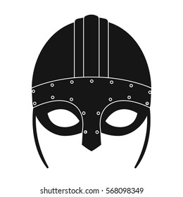 Viking helmet icon in black style isolated on white background. Vikings symbol stock vector illustration.