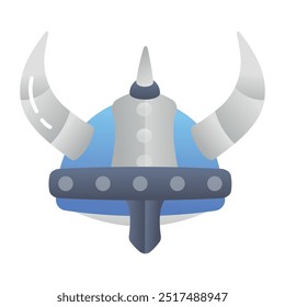 Viking helmet icon designed in flat style 