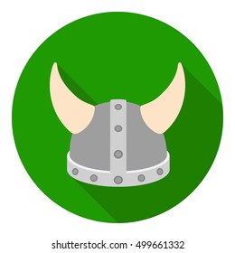 Viking helmet icon in flat style isolated on white background. Hats symbol stock vector illustration.