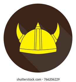 viking helmet icon with long shadow