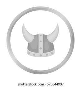 Viking helmet icon in monochrome style isolated on white background. Hats symbol stock vector illustration.