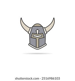 Viking helmet icon on white background