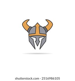 Viking helmet icon on white background