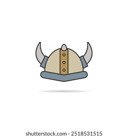 Viking helmet icon on white background