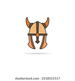 Viking helmet icon on white background