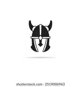 Viking helmet icon on white background