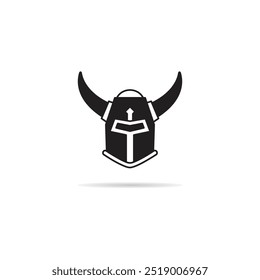 Viking helmet icon on white background