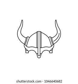 Viking helmet icon. Outline viking helmet vector icon for web design isolated on white background