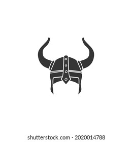 Viking Helmet Icon Silhouette Illustration. Warrior Armor Vector Graphic Pictogram Symbol Clip Art. Doodle Sketch Black Sign.