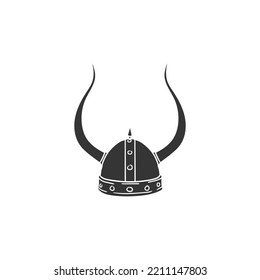 Viking Helmet Icon Silhouette Illustration. Nordic Vector Graphic Pictogram Symbol Clip Art. Doodle Sketch Black Sign.