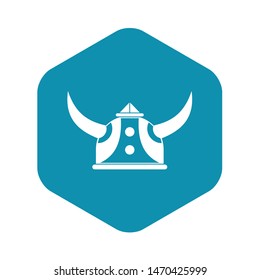 Viking helmet icon. Simple illustration of viking helmet vector icon for web