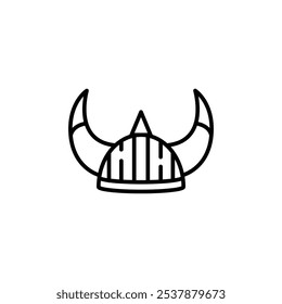 Ícone do Capacete Viking. Ícone de capacete Viking simples para mídias sociais, aplicativo e web design. Ilustração vetorial