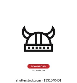 Viking helmet icon vector