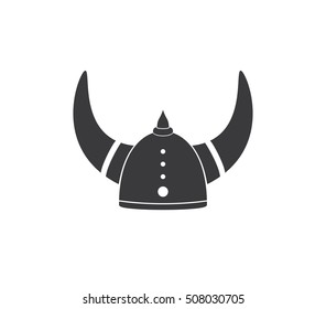 Viking helmet icon. Helmet vector . Helmet with horn illustration. 