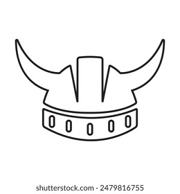 viking helmet icon vector illustration logo design