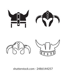 viking helmet icon vector illustration logo design