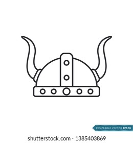 Viking Helmet Icon Vector Template Flat Design