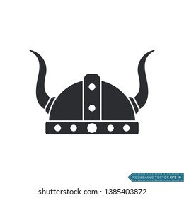 Viking Helmet Icon Vector Template Flat Design