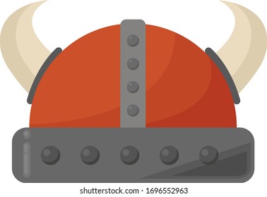 Viking helmet, illustration, vector on white background