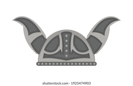 Viking helmet, illustration, vector on white background