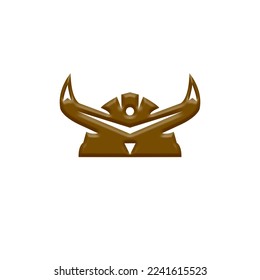 Viking Helmet isolated illustration, white background