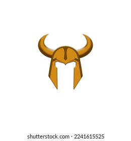 Viking Helmet isolated illustration, white background