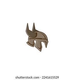 Viking Helmet isolated illustration, white background