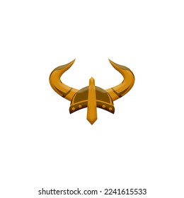 Viking Helmet isolated illustration, white background