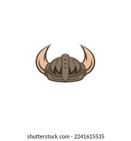 Viking Helmet isolated illustration, white background