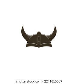 Viking Helmet isolated illustration, white background