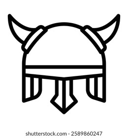 Viking Helmet Line Icon Design For Personal And Commercial Use