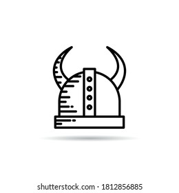 viking helmet line icon vector