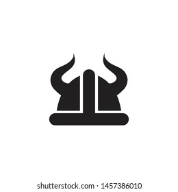 Viking helmet logo design vector template