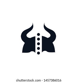 Viking helmet logo design vector template