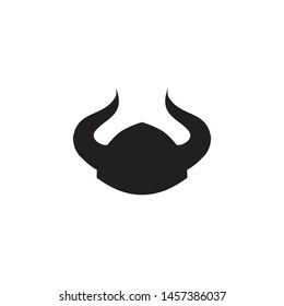 Viking helmet logo design vector template