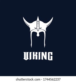 Viking helmet logo design vector template