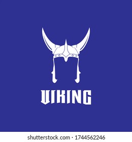 Viking helmet logo design vector template