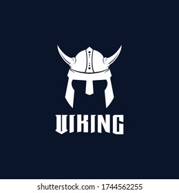 Viking helmet logo design vector template