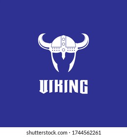 Viking helmet logo design vector template