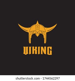 Viking helmet logo design vector template
