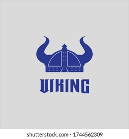 Viking helmet logo design vector template