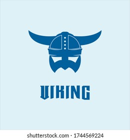 Viking helmet logo design vector template
