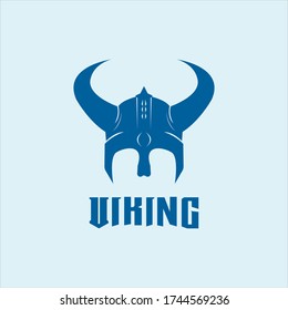 Viking helmet logo design vector template